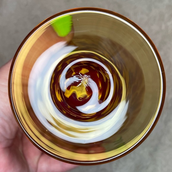 Vintage Italian White Cristal Hand Made Stretched Swirled Pedestal Vase - Picture 5 of 7